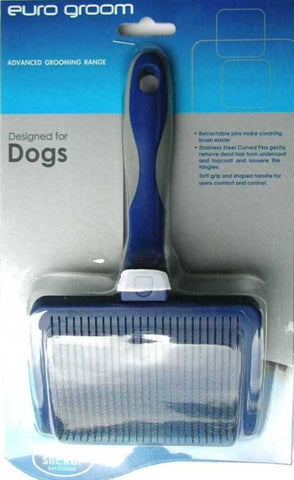 Euro Groom Self Cleaning Large Slicker Brush Hard Pin Dogs