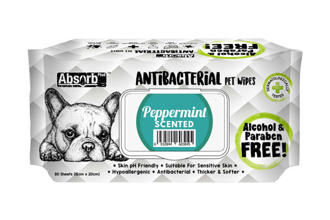 Absorb Plus Antibacterial Dog Wipes - 80 Sheets