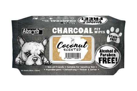 Absorb Plus Charcoal Dog Wipes - 80 Sheets