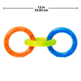 Nerf - TPR 3 Ring Tug - Blue,Green,Orange 29cm