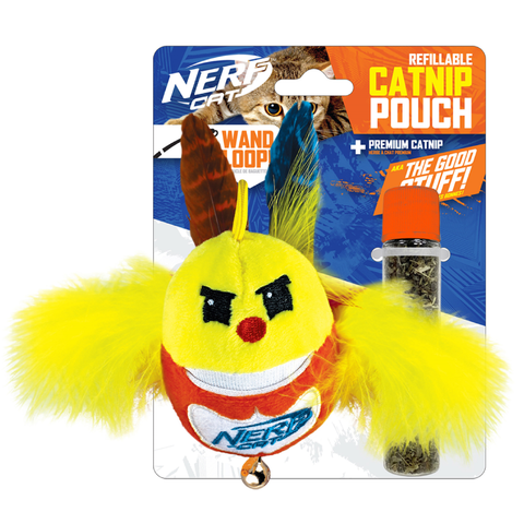 Nerf Cat - Plush Bird  w/Catnip Pouch/Bell  9cm