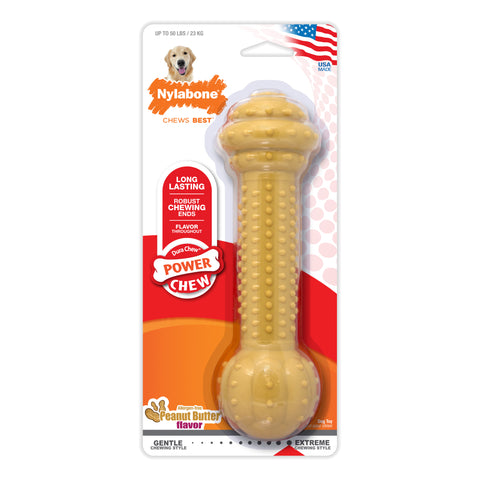 Nylabone Peanut Butter Barbell - Large / Extra Large