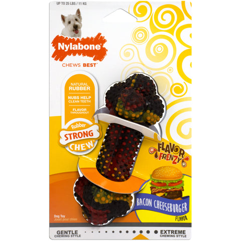 Nylabone Flavour Frenzy Rubber Bacon/Cheeseburger - Regular