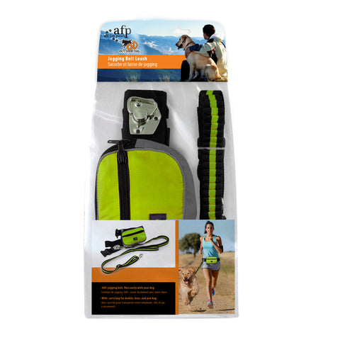Outdoor Jogging Leash/Collar with Bag Green