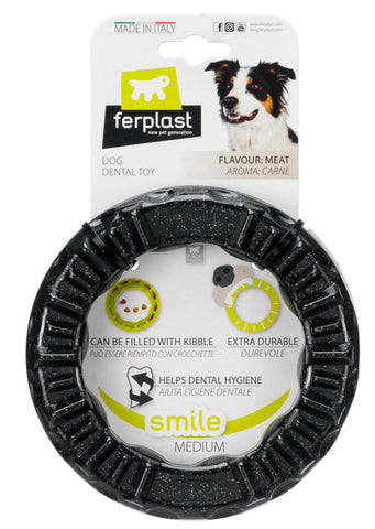 SMILE Dog Dental Ring Medium Black