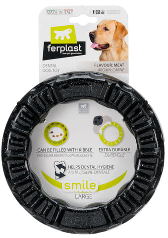 SMILE Dog Dental Ring Large Black