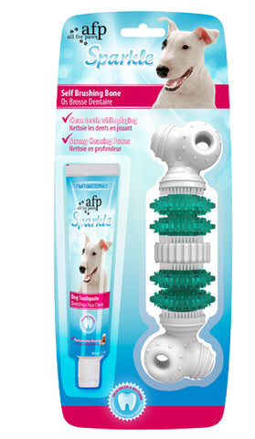 Sparkle Self Brushing Bone with Toothpaste Kit