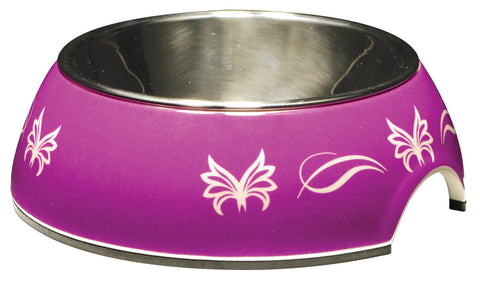 Catit 2 in 1 Style Durable Cat Bowl Purple Butterfly 160ml