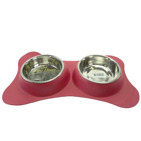 King Diner Twin Set Blue Stainless Steel Bowls - 2 x 18cm