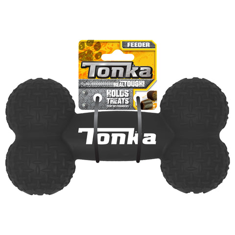 TONKA Diamond Plate Feeder Bone Black  20cm