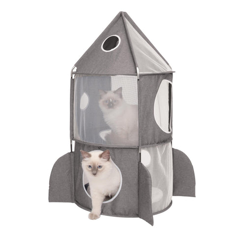 Vesper Rocket Cat Home Grey  90 x 90 x 50cm